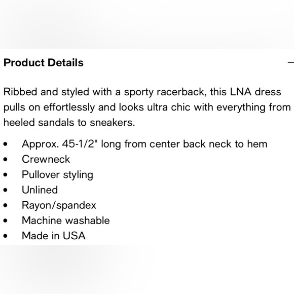 LNA CLOTHING NWT RILYNN RIB RACER DRESS - Picture 5 of 5